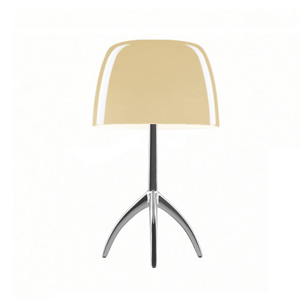 FOSCARINI lampe de table LUMIERE PETITE DIMMER (Aluminium / Blanc chaud - Verre soufflé et aluminium