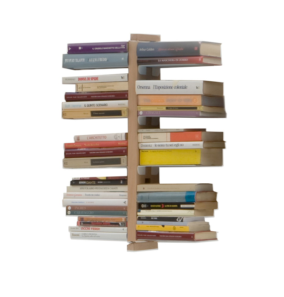 LE ZIE DI MILANO bibliothèque murale ZIA BICE (H 66 cm / Naturel - Hêtre massif et acier)