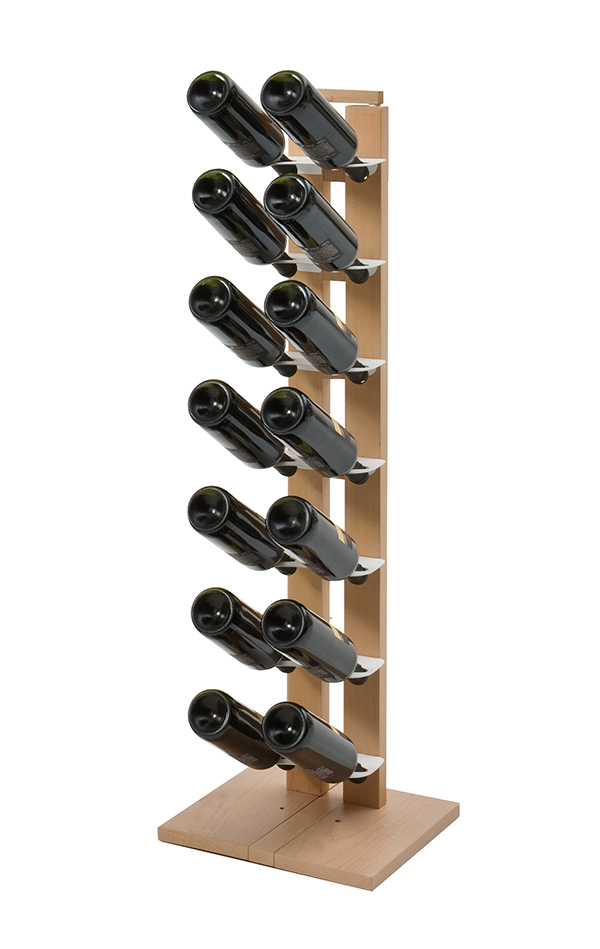 LE ZIE DI MILANO porte-bouteilles une face à colonne ZIA GAIA (H 112 cm / Naturel - Hêtre massif et