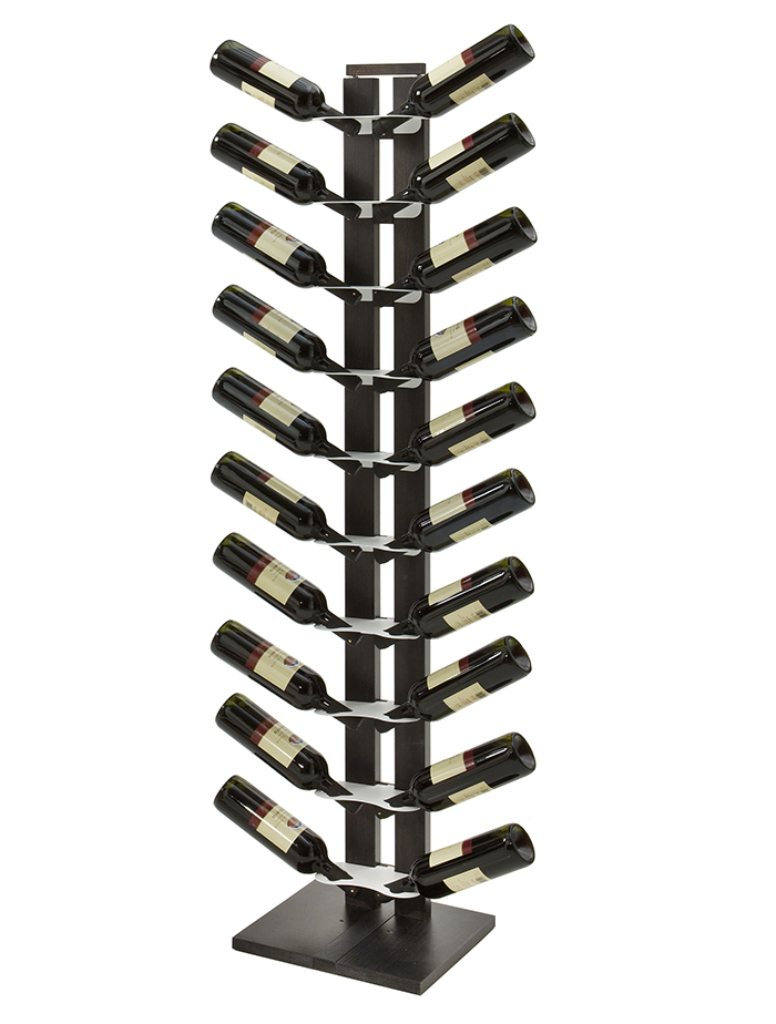 le zie di milano porte-bouteilles une face a colonne zia gaia (h 158 cm / noir - hetre massif et acier)