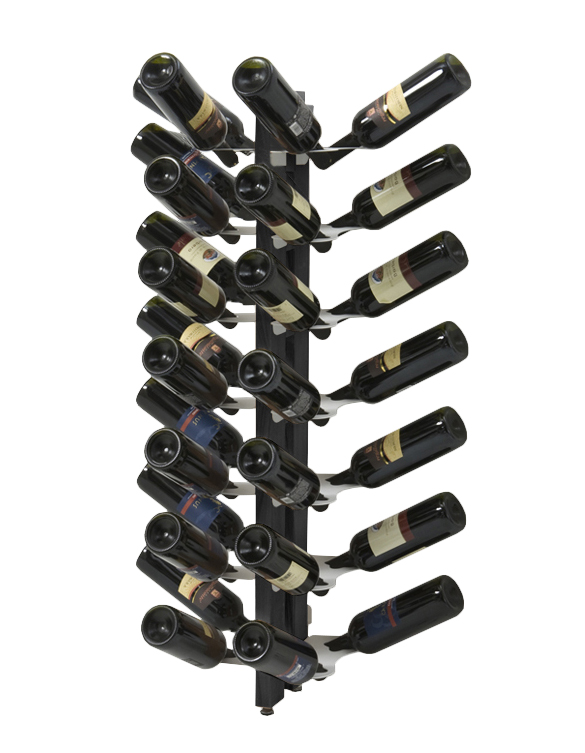LE ZIE DI MILANO porte-bouteilles sur pied double face fixé au mur ZIA GAIA (H 110 cm / Noir - Hêtre