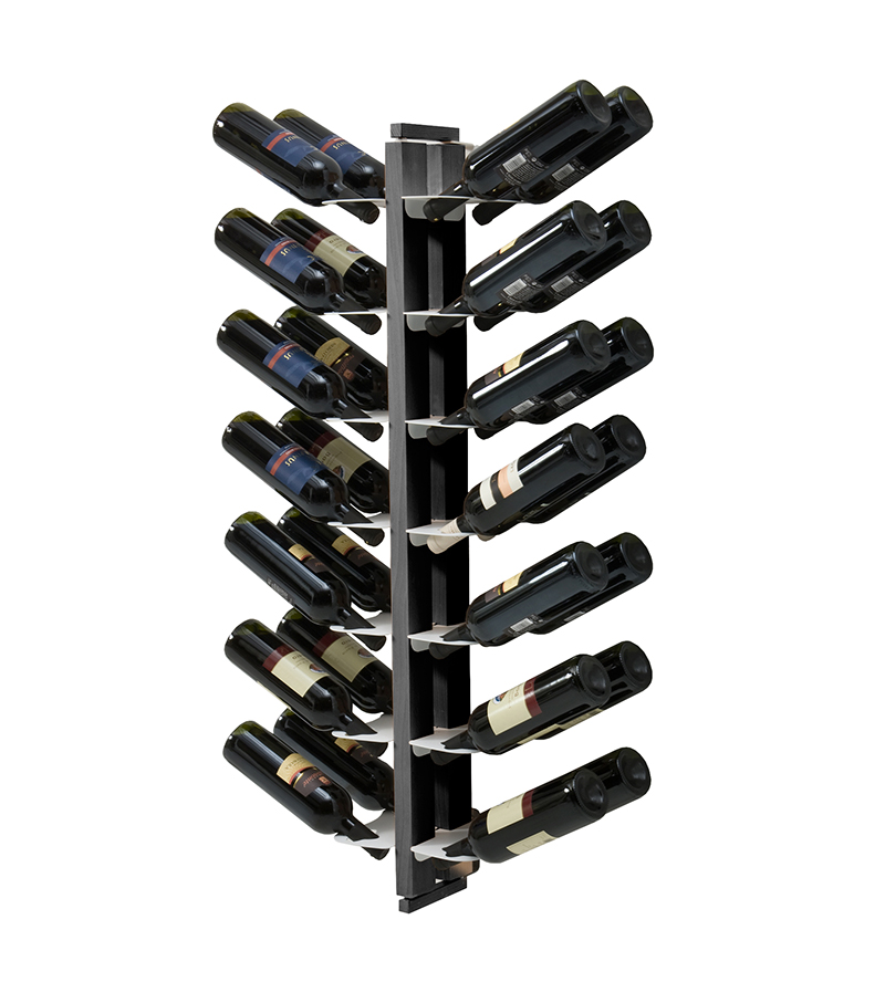 LE ZIE DI MILANO porte-bouteilles double face fixé au mur ZIA GAIA (H 112 cm / Noir - Hêtre massif e