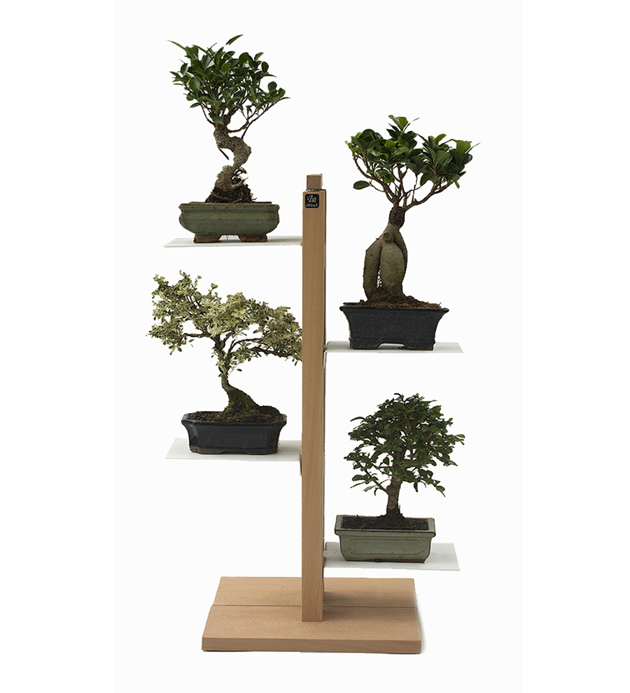 LE ZIE DI MILANO porte-plantes ZIA FLORA (H 66 cm / Naturel - Hêtre massif et acier)