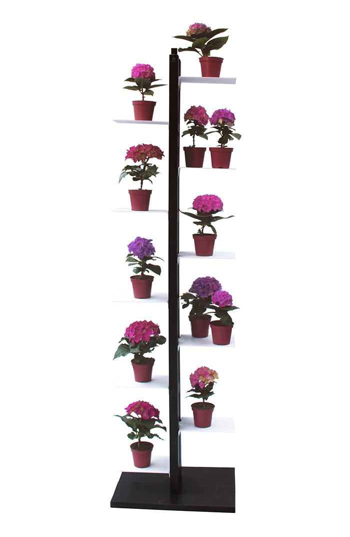 LE ZIE DI MILANO porte-plantes ZIA FLORA (H 158 cm / Noir - Hêtre massif et acier)