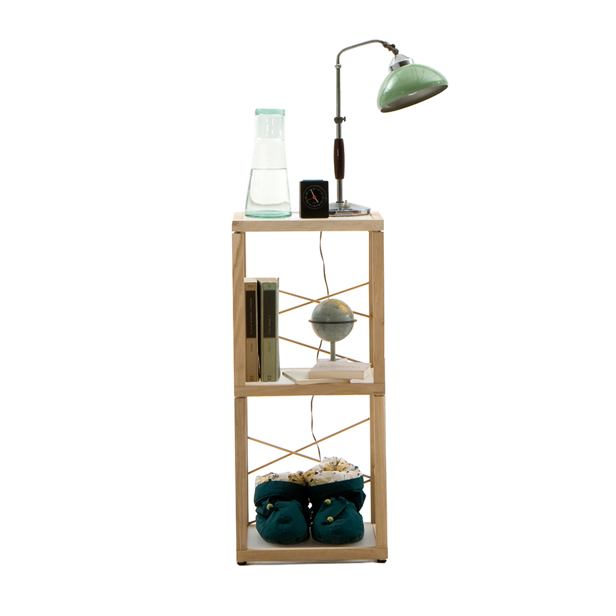 LE ZIE DI MILANO système modulaire LE TORRI DI ZIA BABELE BATO2 (Chêne naturel - Bois massif et acry