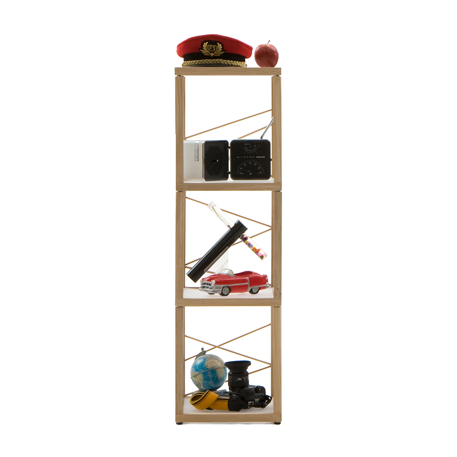 LE ZIE DI MILANO système modulaire LE TORRI DI ZIA BABELE BATO3 (Chêne naturel - Bois massif et acry