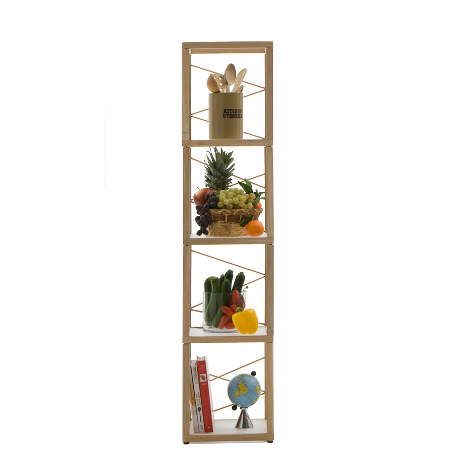 LE ZIE DI MILANO système modulaire LE TORRI DI ZIA BABELE BATO4 (Chêne naturel - Bois massif et acry