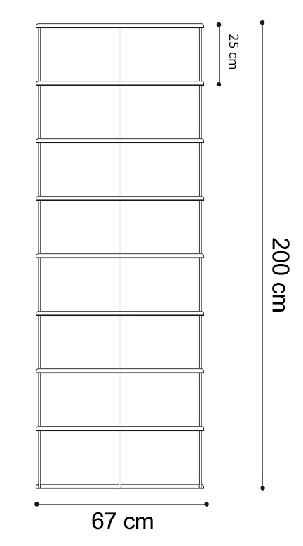 KRIPTONITE bibliothèque murale KROSSING 67 x H 200 cm (Blanc Opaque - Métal)