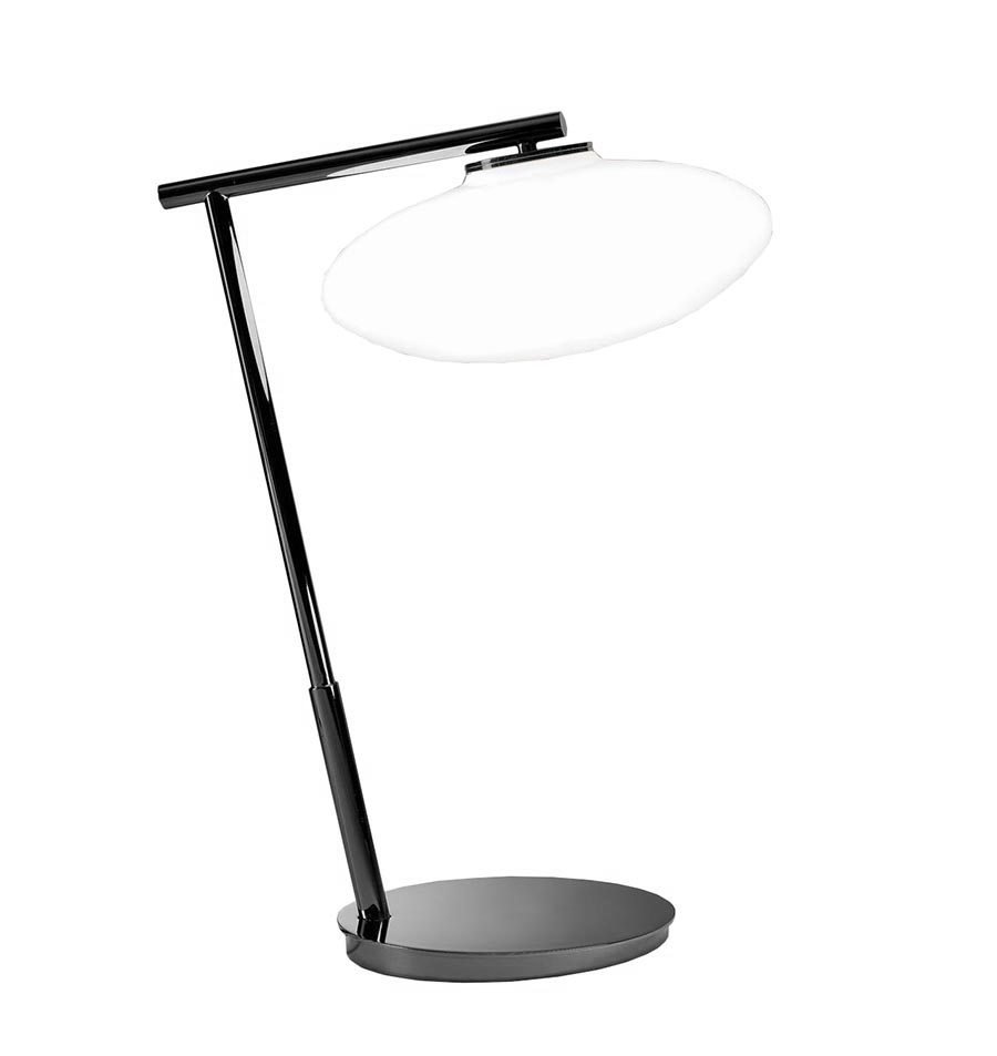 PENTA LIGHT lampe de table MAMì (Large - Métal noir opaque et verre soufflé)