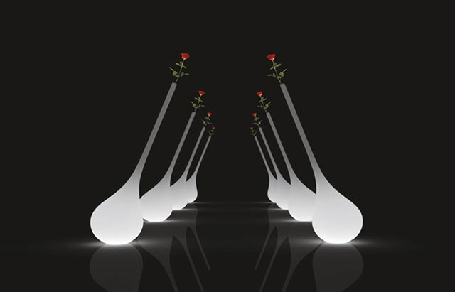 MYYOUR vase pour extérieur AMPOULE XL avec éclairage