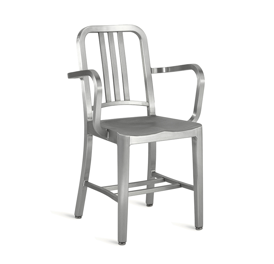 EMECO NAVY ARMCHAIR chaise avec accoudoirs (brossé - Aluminium recyclé)