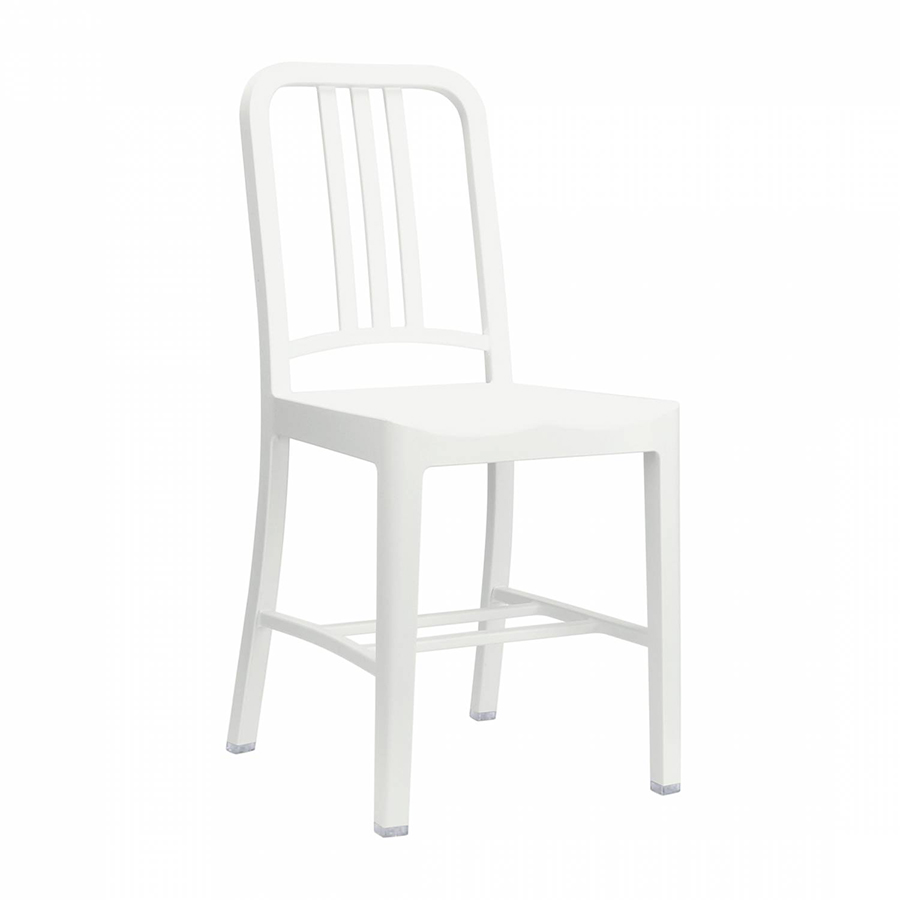 EMECO NAVY CHAIR 111 set de 2 chaises sans accoudoirs (Blanc neige - Plastique recyclé)