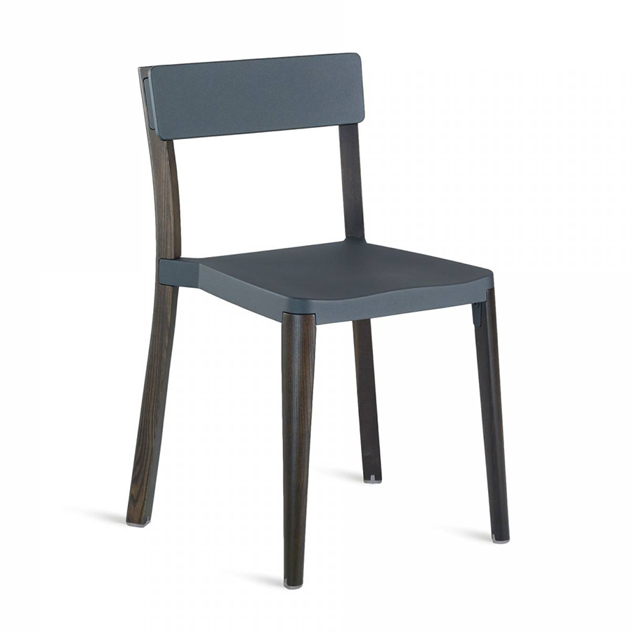 EMECO LANCASTER STACKING CHAIR chaise sans accoudoirs (Assise et dossier gris foncé - Aluminum recyc