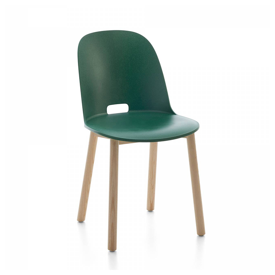 EMECO ALFI CHAIR HIGH BACK chaise avec le dossier haut (Vert et frêne clair - Polypropylène et fibre