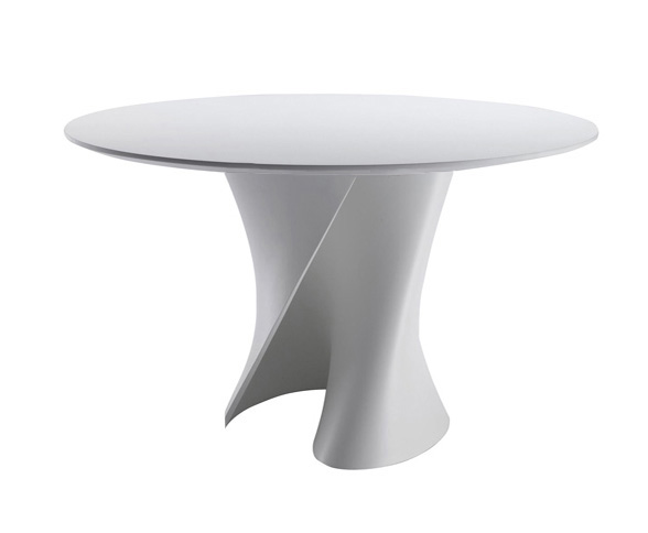 MDF ITALIA table ronde S TABLE Ø 126 cm (Blanc Opaque - structure en Cristalpant ® / pleateau en Fib