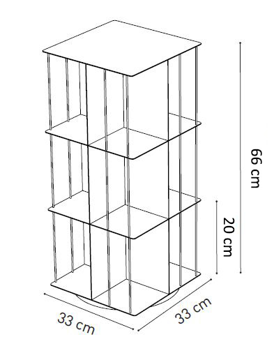 KRIPTONITE porte DVD KROSSING ROTANTE 33x33xh60 cm ALUMINIUM