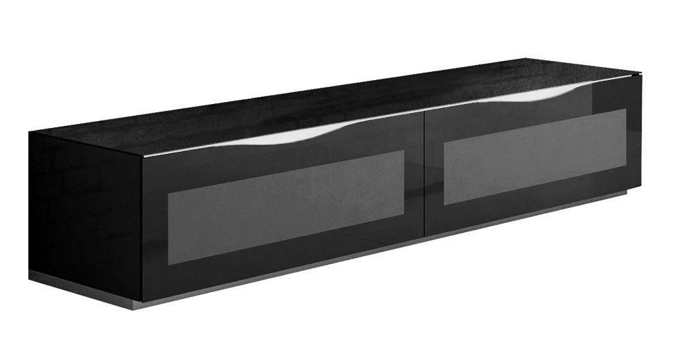 MUNARI+meuble+pour+TV+jusqu%27à+85+MODENA+MO+2200+MO2200+(Noir+-+Verre)