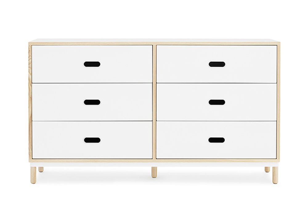 NORMANN COPENHAGEN meubles à 6 tiroirs KABINO (Blanc - MDF, hêtre et aluminium)