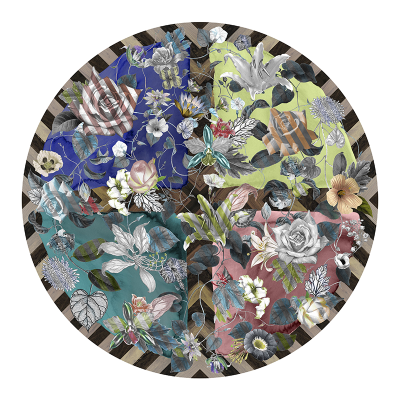 MOOOI CARPETS tapis MALMAISON GUIMAUVE Signature collection (Ø 250 cm - Polyamide à poils bas)