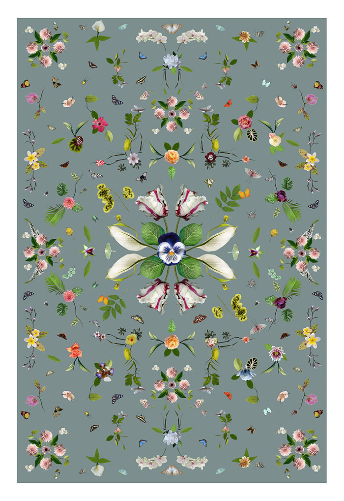 MOOOI CARPETS tapis GARDEN OF EDEN RECTANGLE Signature collection (Gris - Polyamide à poils bas)