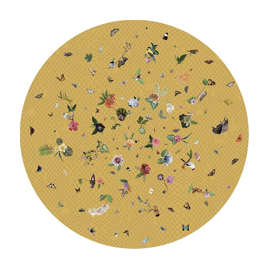 MOOOI CARPETS tapis GARDEN OF EDEN ROUND Signature collection (Jaune Ø 250 cm - Polyamide à poils ba
