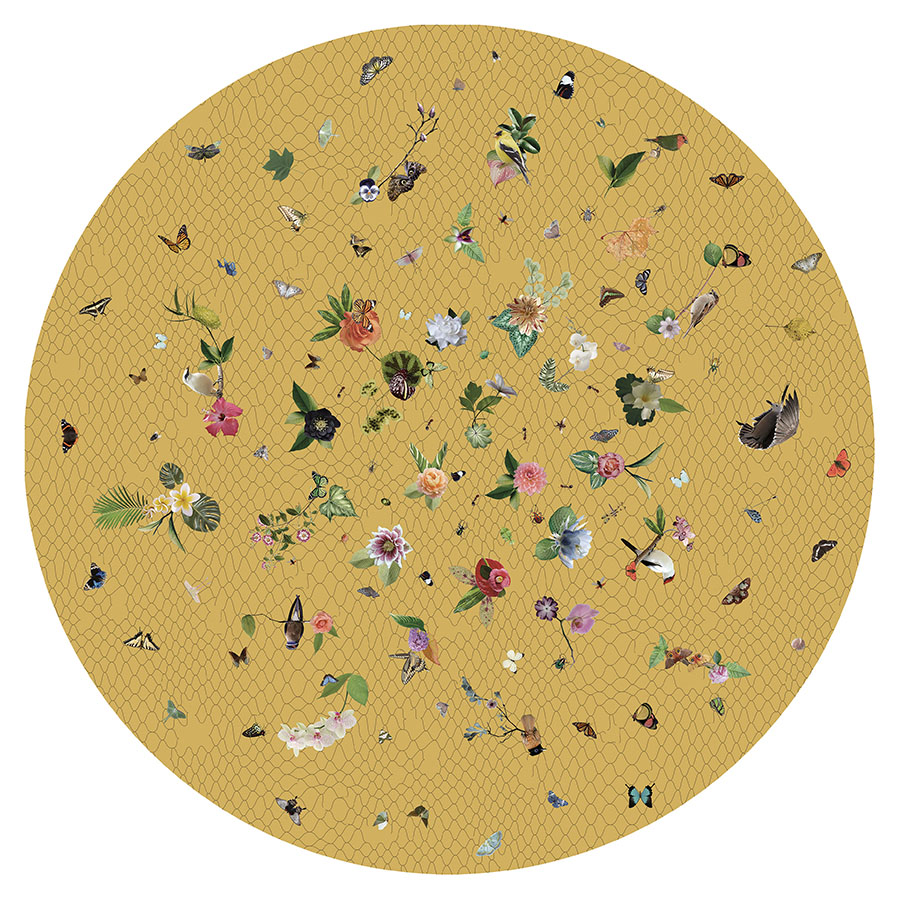 MOOOI CARPETS tapis GARDEN OF EDEN ROUND Signature collection (Jaune Ø 350 cm - Polyamide à poils ba