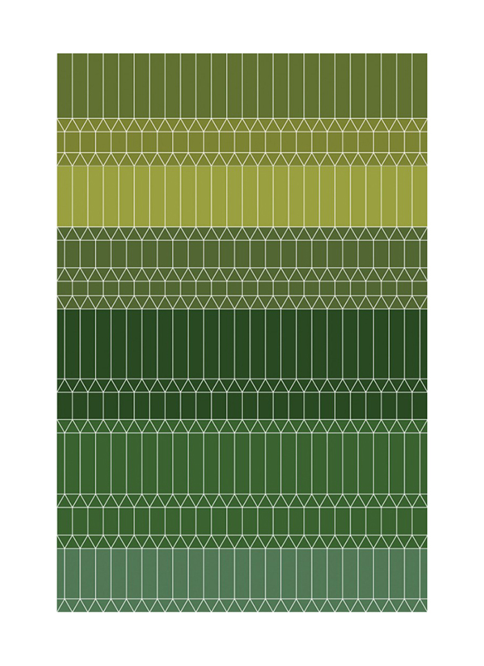 MOOOI CARPETS tapis ZIGZAG Signature collection (Vert 200x300 cm - Polyamide à poils bas)