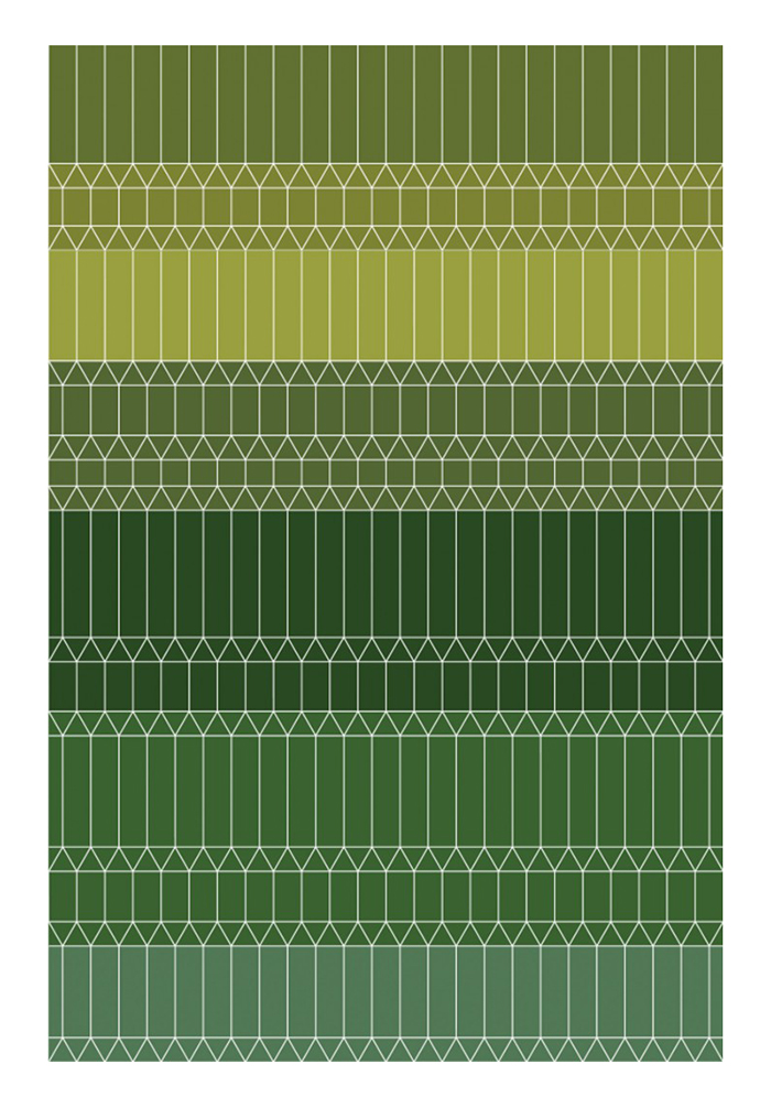 MOOOI CARPETS tapis ZIGZAG Signature collection (Vert 300x400 cm - Polyamide à poils bas)