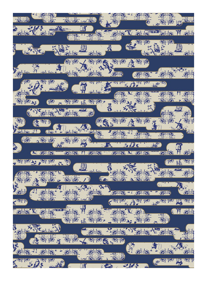 MOOOI CARPETS tapis DUTCH SKY Signature collection (Bleu 300x400 cm - Polyamide à poils bas)