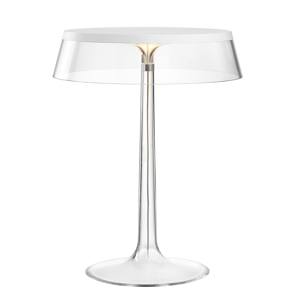 FLOS lampe de table BON JOUR (blanc opaque avec couronne transparent - PMMA)