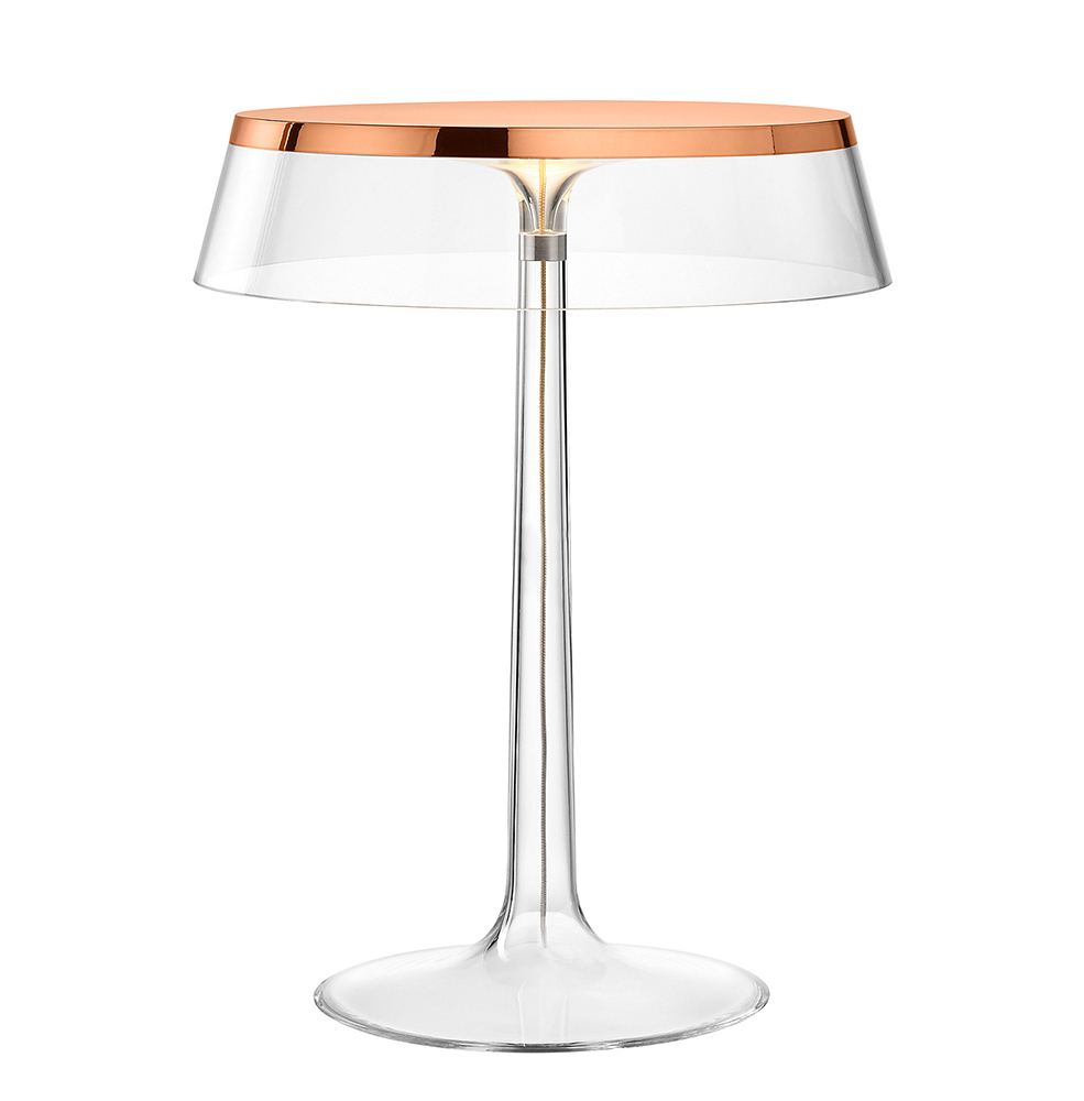 flos lampe de table bon jour (cuivre avec couronne transparente - pmma)