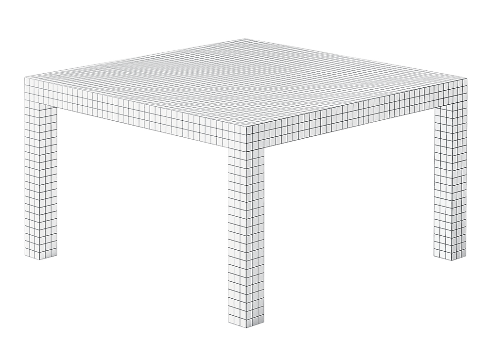 ZANOTTA table carré QUADERNA (111 x 111 cm - Laminé moulé)