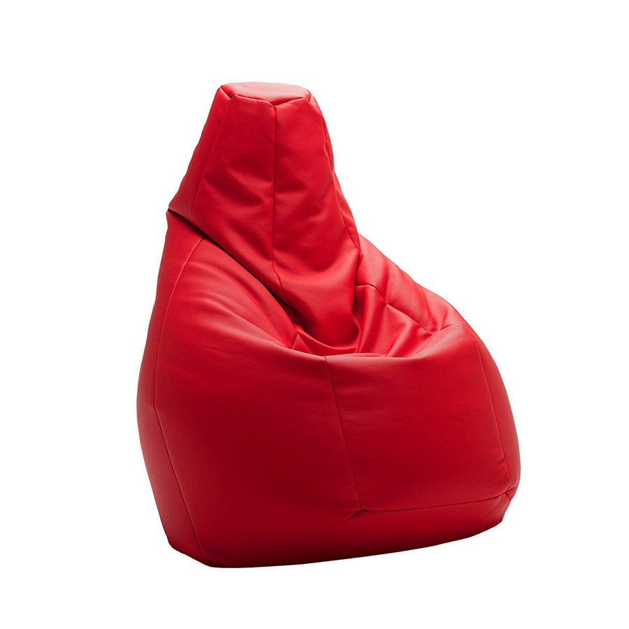 ZANOTTA fauteuil anatomique SACCO MEDIUM (Rouge - cuir)