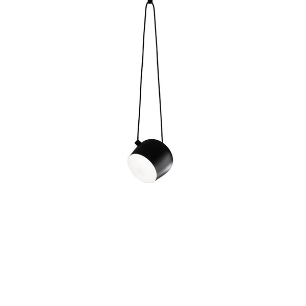 FLOS lampe à suspension AIM SMALL (Noir - aluminium / polycarbonate)