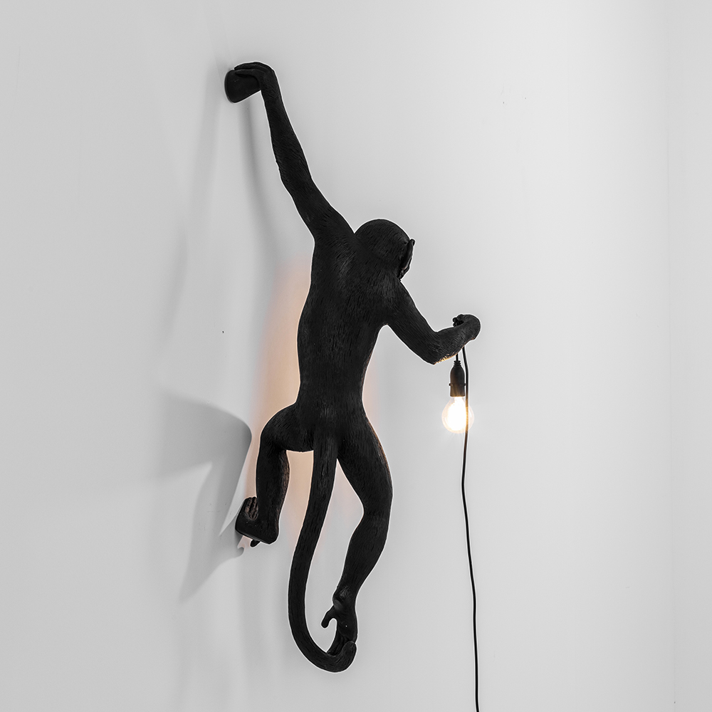 SELETTI wall LED lamp MONKEY LAMP BLACK EDITION