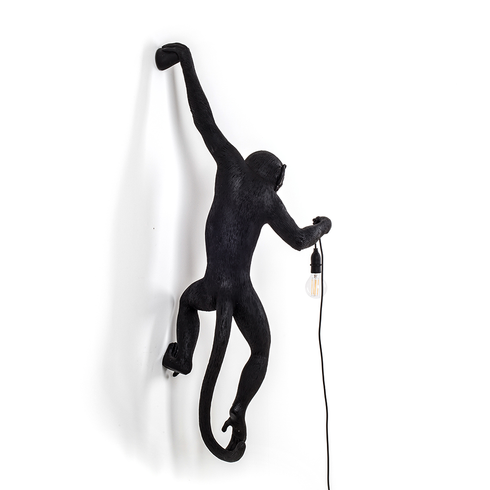 SELETTI wall LED lamp MONKEY LAMP BLACK EDITION