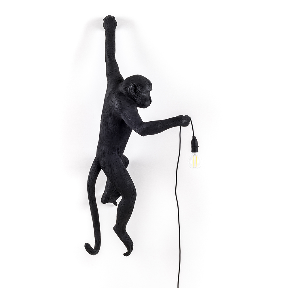 SELETTI wall LED lamp MONKEY LAMP BLACK EDITION