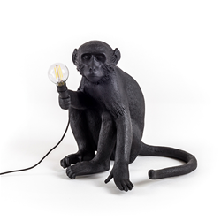SELETTI lampe de table MONKEY LAMP à LED BLACK EDITION