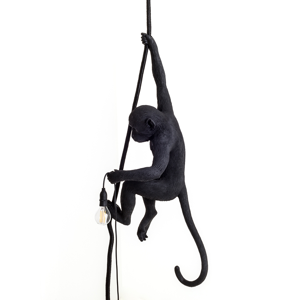 SELETTI suspension LED lamp MONKEY LAMP BLACK EDITION