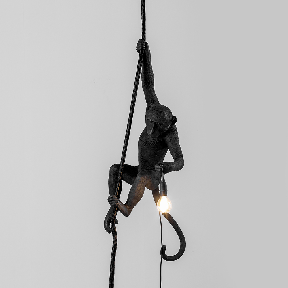 SELETTI suspension LED lamp MONKEY LAMP BLACK EDITION