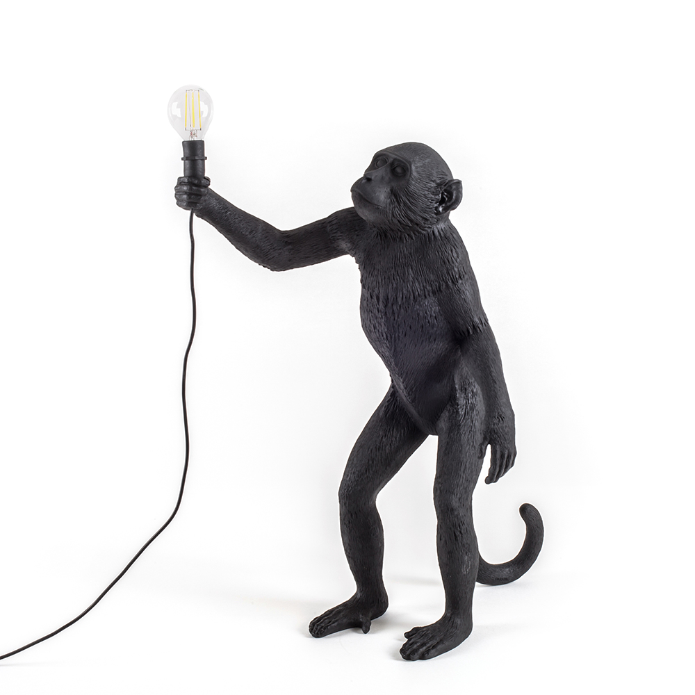 SELETTI lampadaire MONKEY LAMP à LED BLACK EDITION (Noir - Résine)