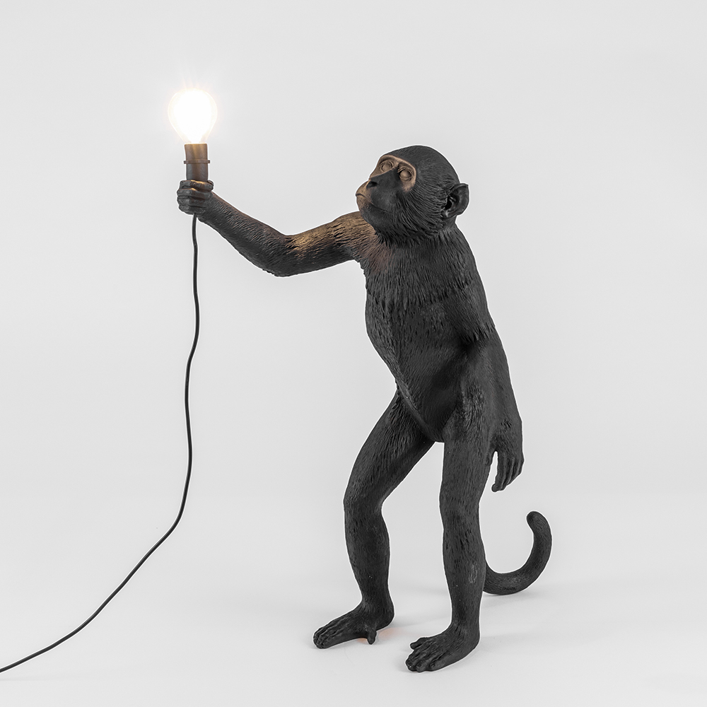 SELETTI lampadaire MONKEY LAMP à LED BLACK EDITION