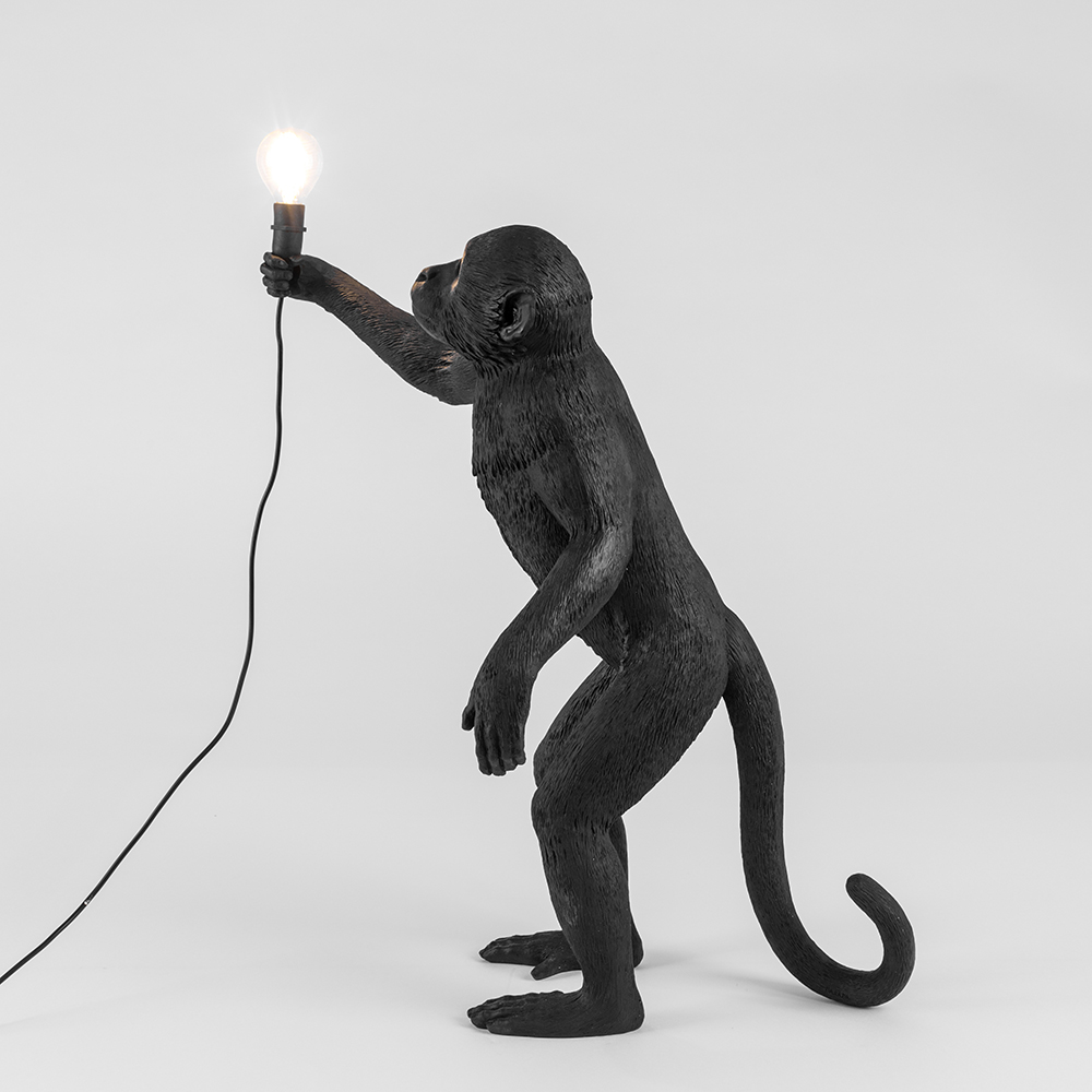 SELETTI lampadaire MONKEY LAMP à LED BLACK EDITION