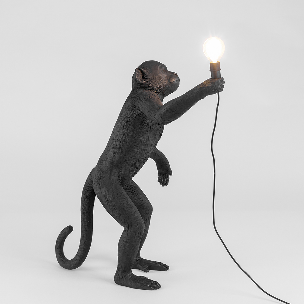 SELETTI lampadaire MONKEY LAMP à LED BLACK EDITION