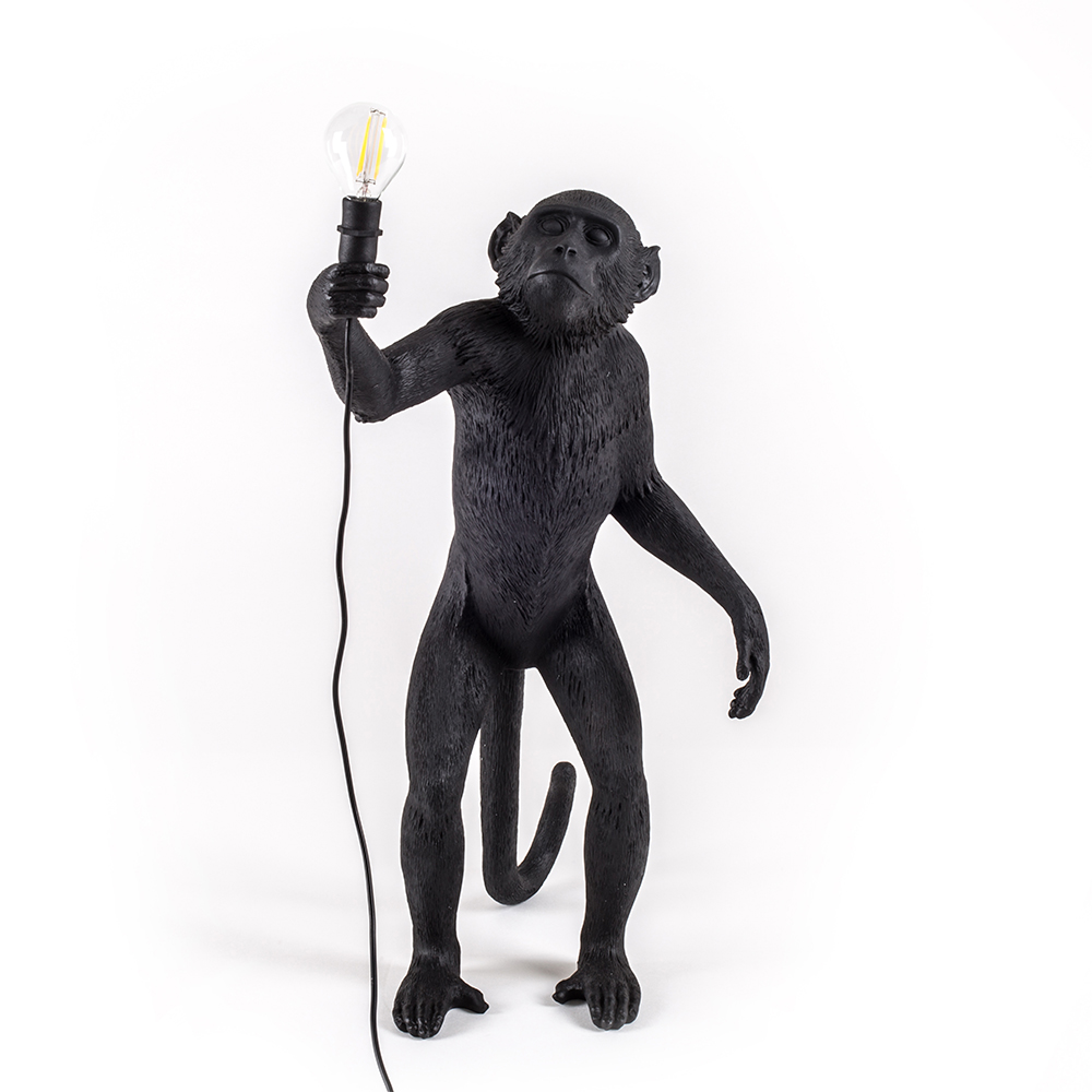 SELETTI lampadaire MONKEY LAMP à LED BLACK EDITION