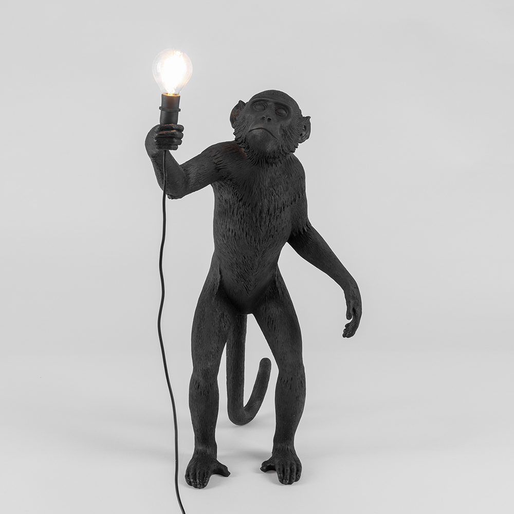 SELETTI lampadaire MONKEY LAMP à LED BLACK EDITION
