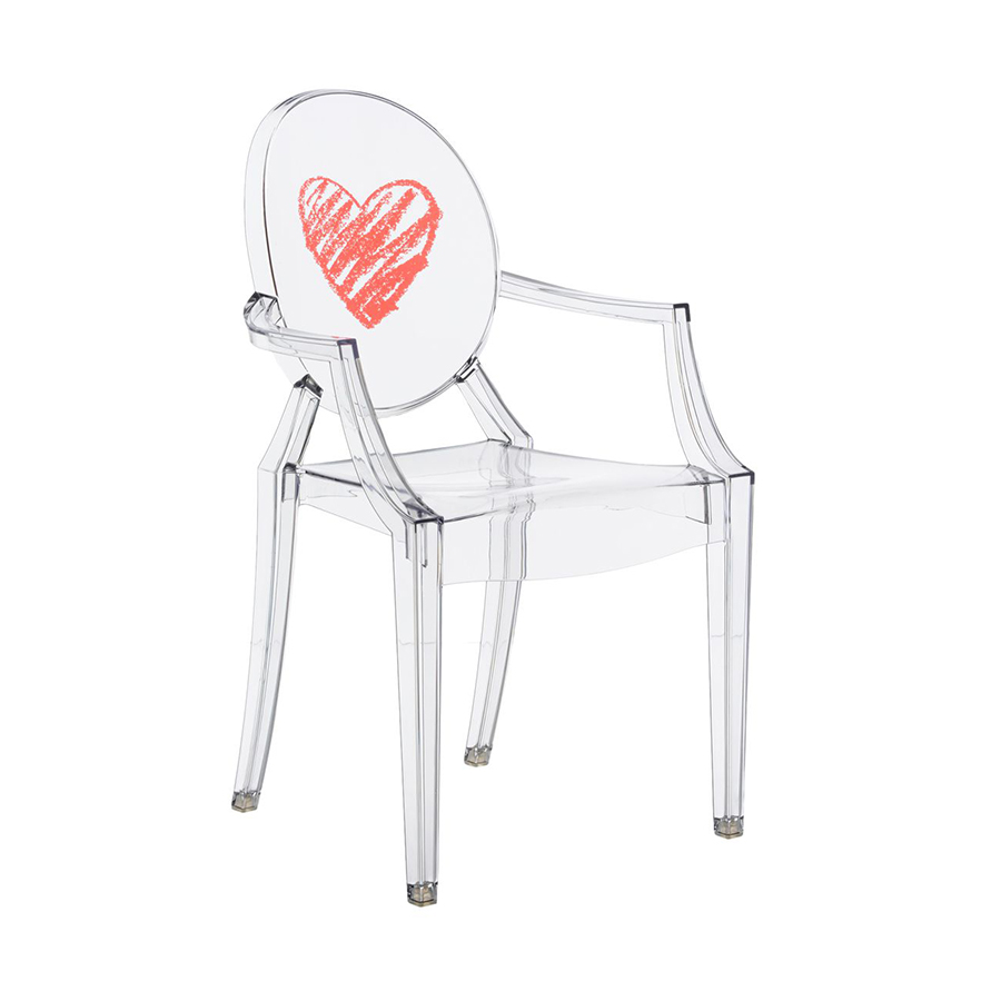 KARTELL KIDS chaise pour enfants LOU LOU GHOST (Tranparent / Cœur - Polycarbonate transparent)