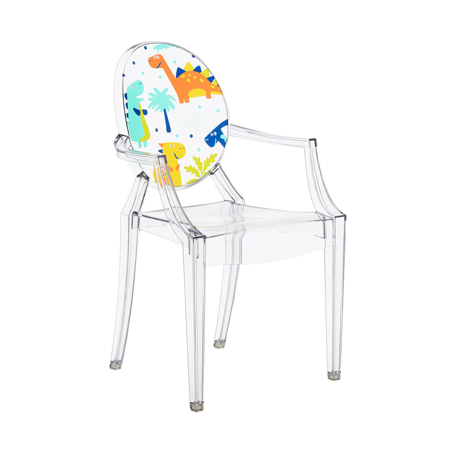 KARTELL KIDS chaise pour enfants LOU LOU GHOST (Tranparente / Dinosaure - Polycarbonate transparent)