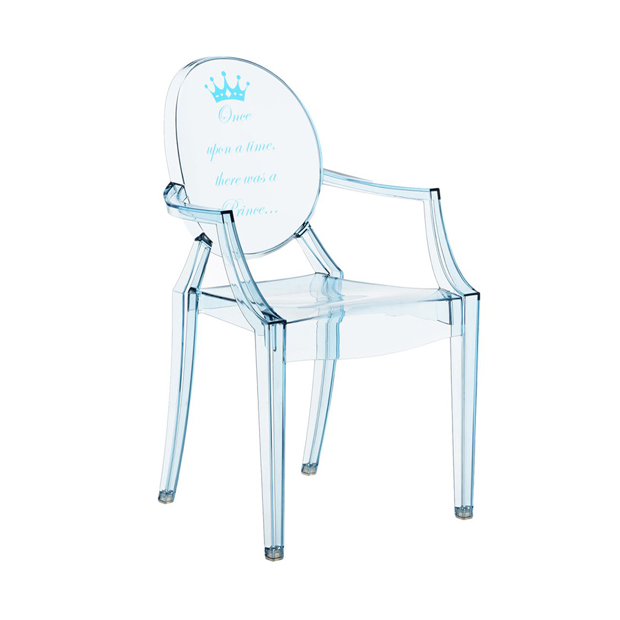 KARTELL KIDS chaise pour enfants LOU LOU GHOST (Bleu / Prince - Polycarbonate transparent)