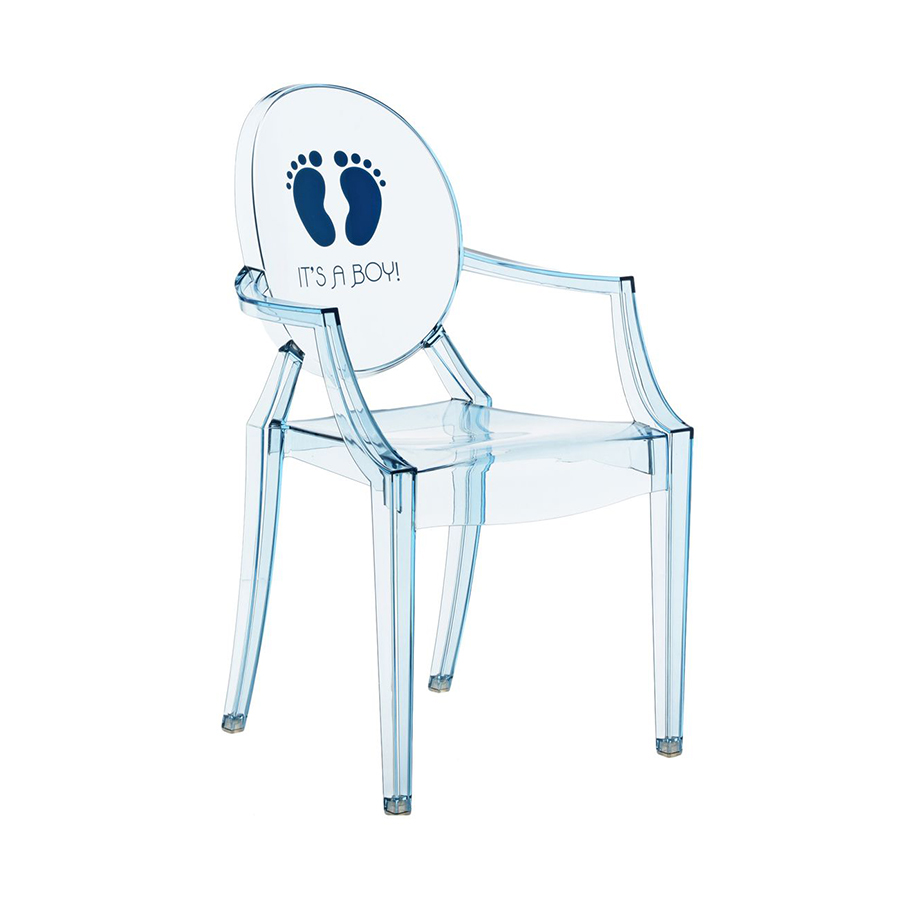 KARTELL KIDS chaise pour enfants LOU LOU GHOST (Bleu / It's a boy - Polycarbonate coloré dans la mas
